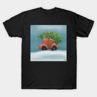 Christmas Tree on Car T-Shirt